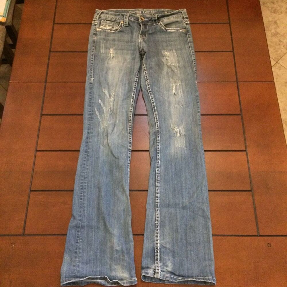 Cowgirl Tuff fearless bling jeans bootcut wide leg 28